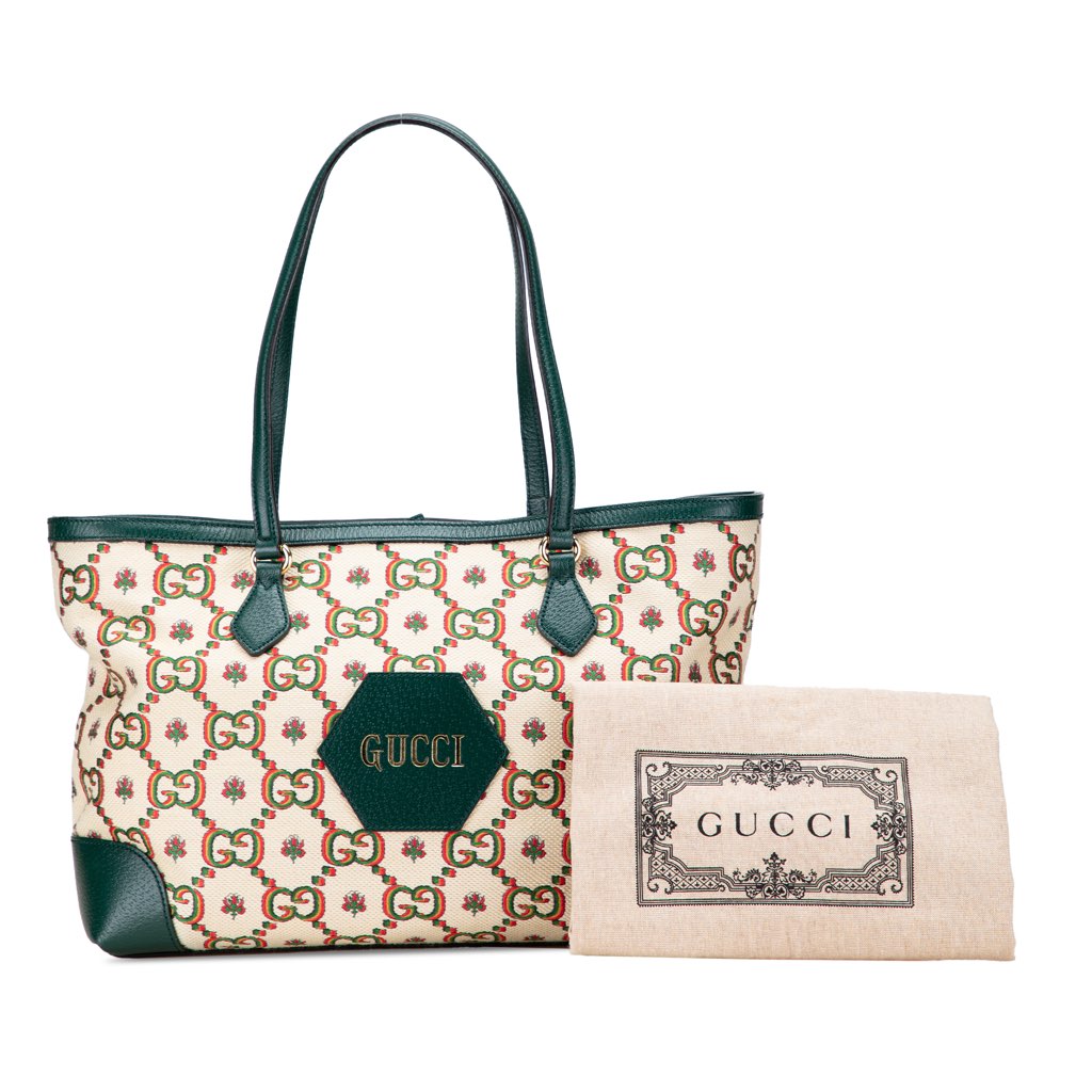 Gucci 100th Anniversary Medium GG Canvas Embroidered Flower Ophidia Tote - Image 13