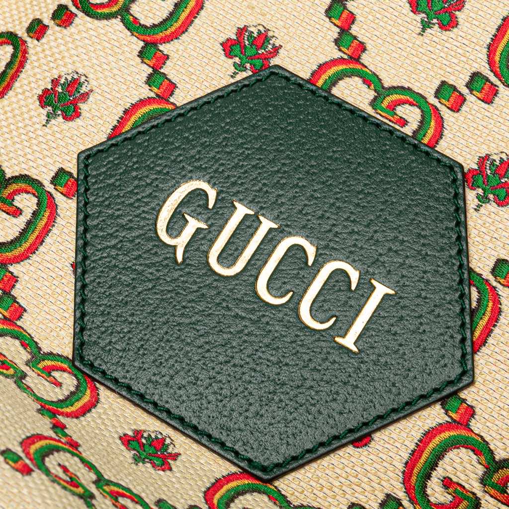 Gucci 100th Anniversary Medium GG Canvas Embroidered Flower Ophidia Tote - Detail 2