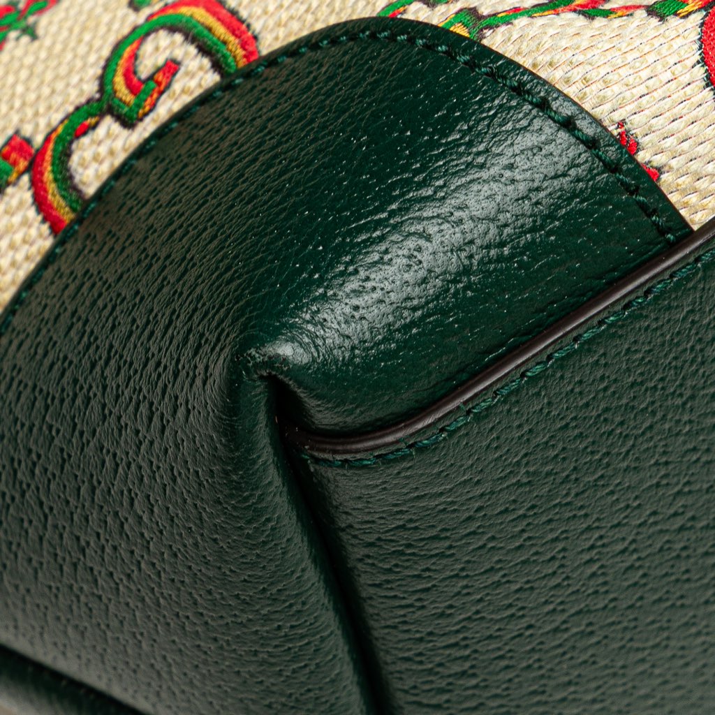 Gucci 100th Anniversary Medium GG Canvas Embroidered Flower Ophidia Tote - Image 11