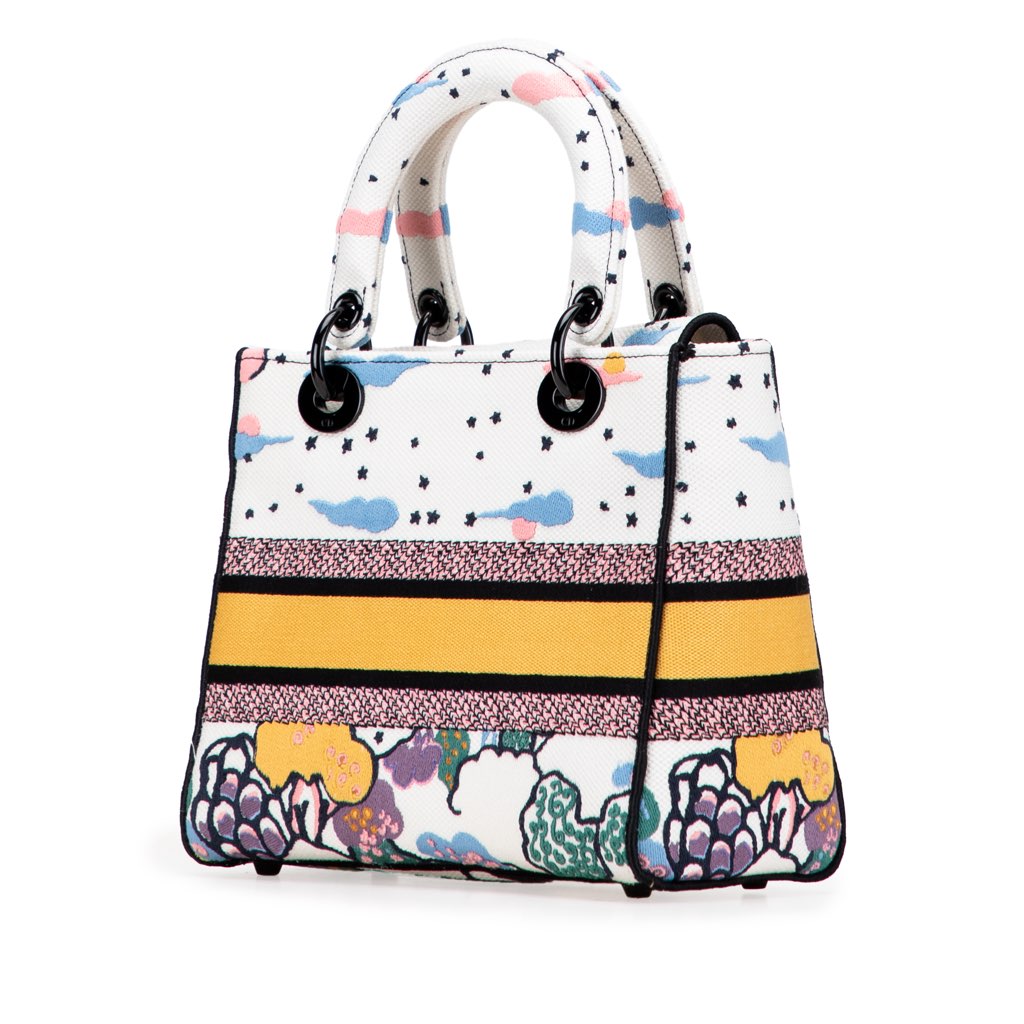 Dior Medium Canvas Embroidered Ciel De Reve Lady D Lite - 2
