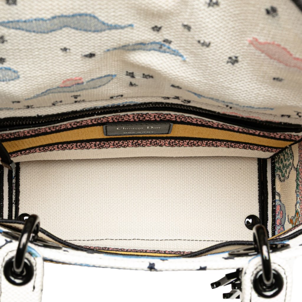 Dior Medium Canvas Embroidered Ciel De Reve Lady D Lite - 4