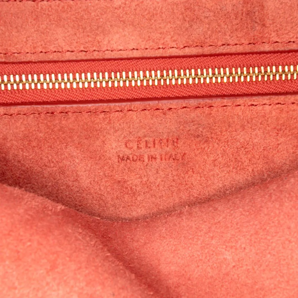 Celine Medium Leather Seau Sangle Bucket Bag Red Leather Good - Box View