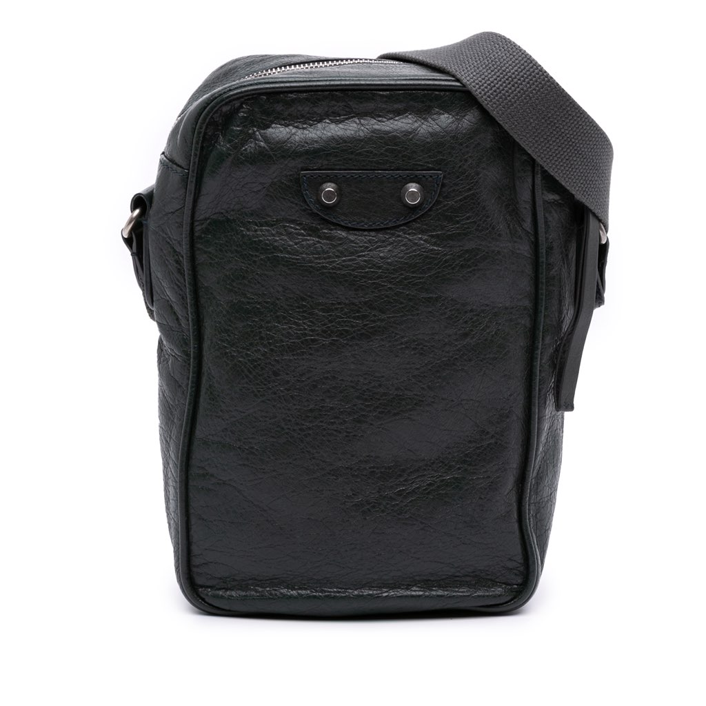 Balenciaga Lambskin Motocross Classic Reporter Crossbody