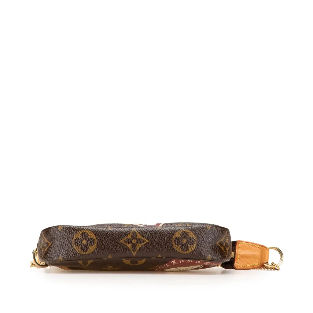 Louis Vuitton Monogram Patch Mini Pochette Accessoires Brown Canvas Good - Inside View