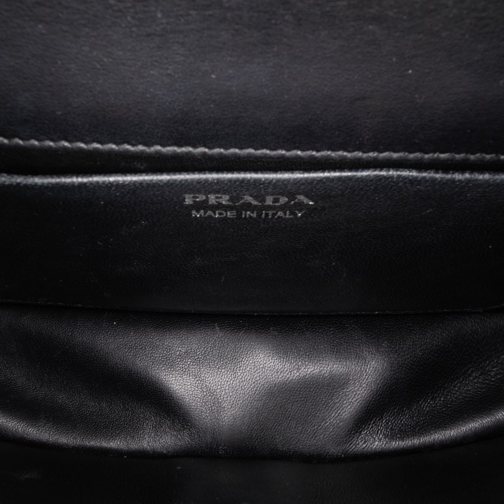 Prada City Calfskin and Saffiano Studded Elektra Clutch with Chain - 4