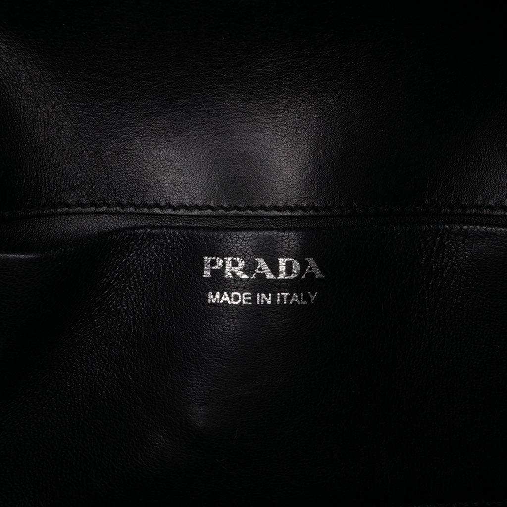 Prada City Calfskin and Saffiano Studded Elektra Clutch with Chain - 5