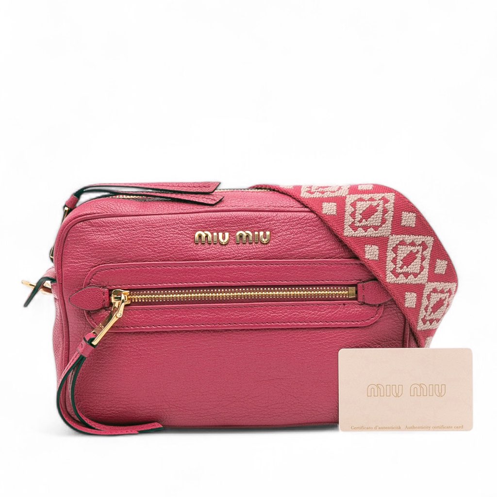 Miu Miu Goatskin Madras Camera Bag - Image 15