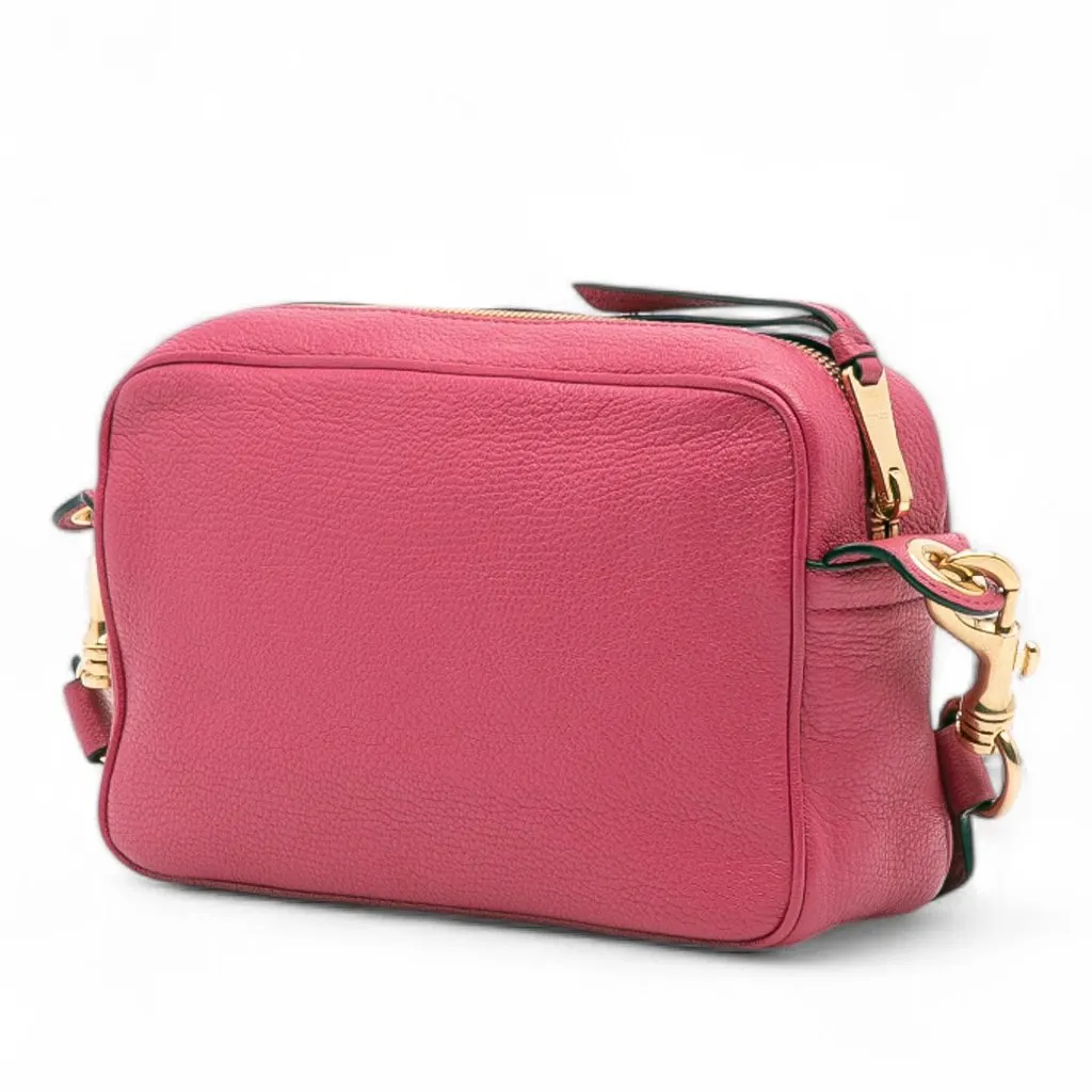 Miu Miu Goatskin Madras Camera Bag Pink Leather Good - Back View
