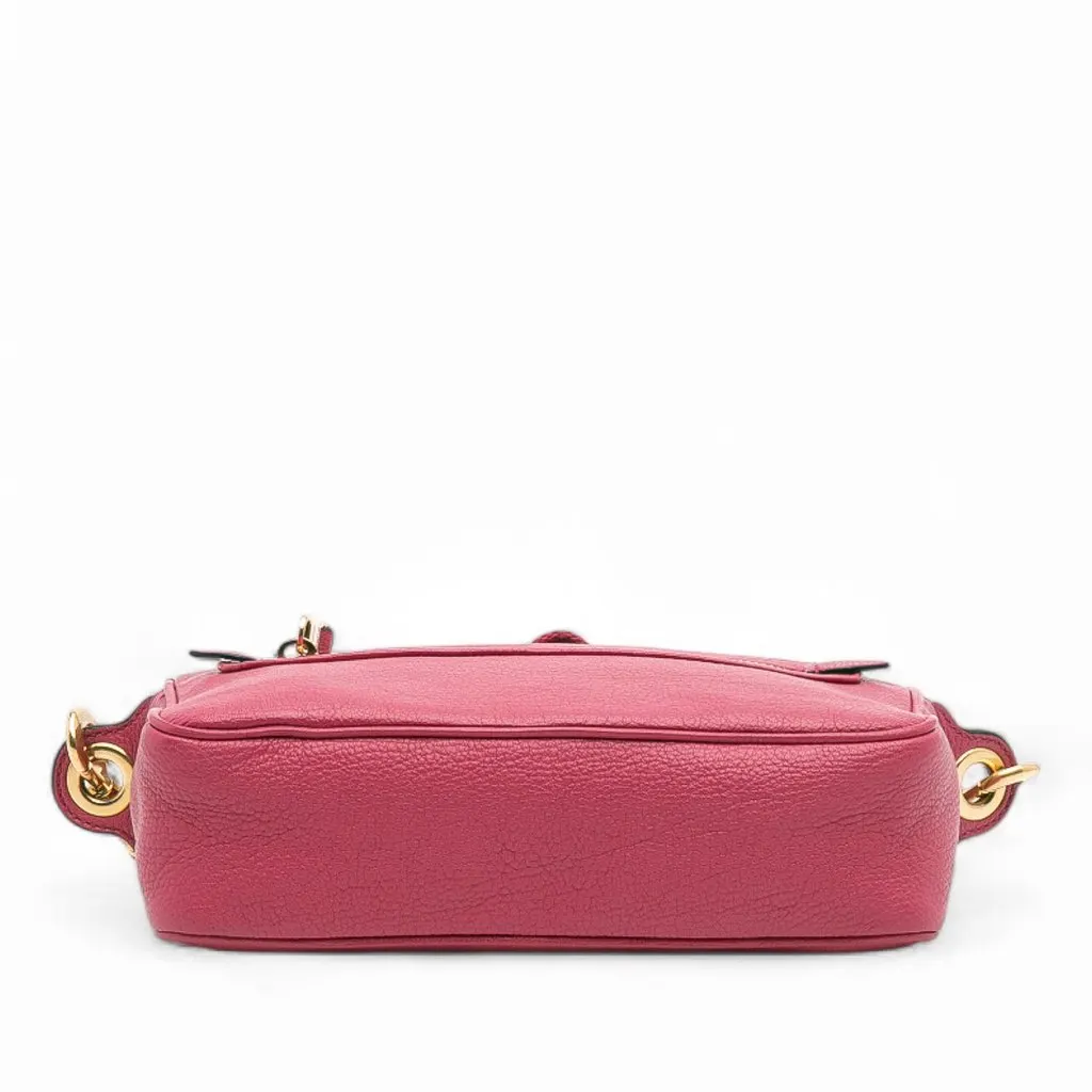 Miu Miu Goatskin Madras Camera Bag Pink Leather Good - Inside View