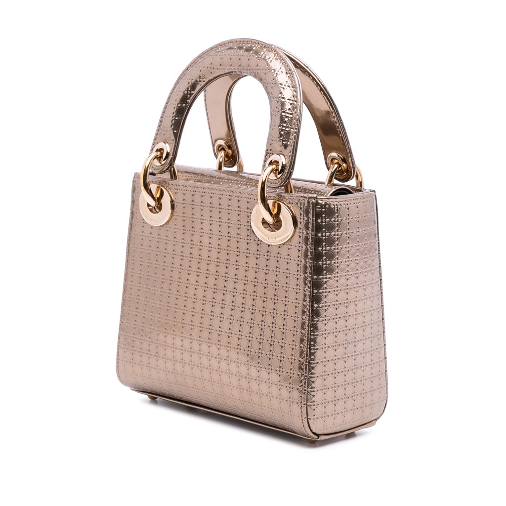 Dior Mini Metallic Patent Microcannage Lady Dior - 2