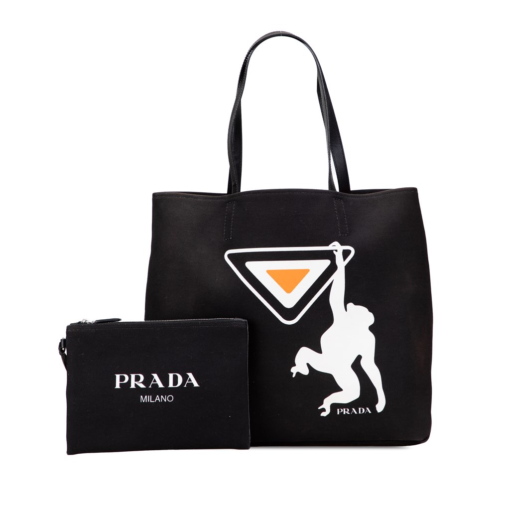 Prada Canvas Canapa Monkey Tote - Image 13
