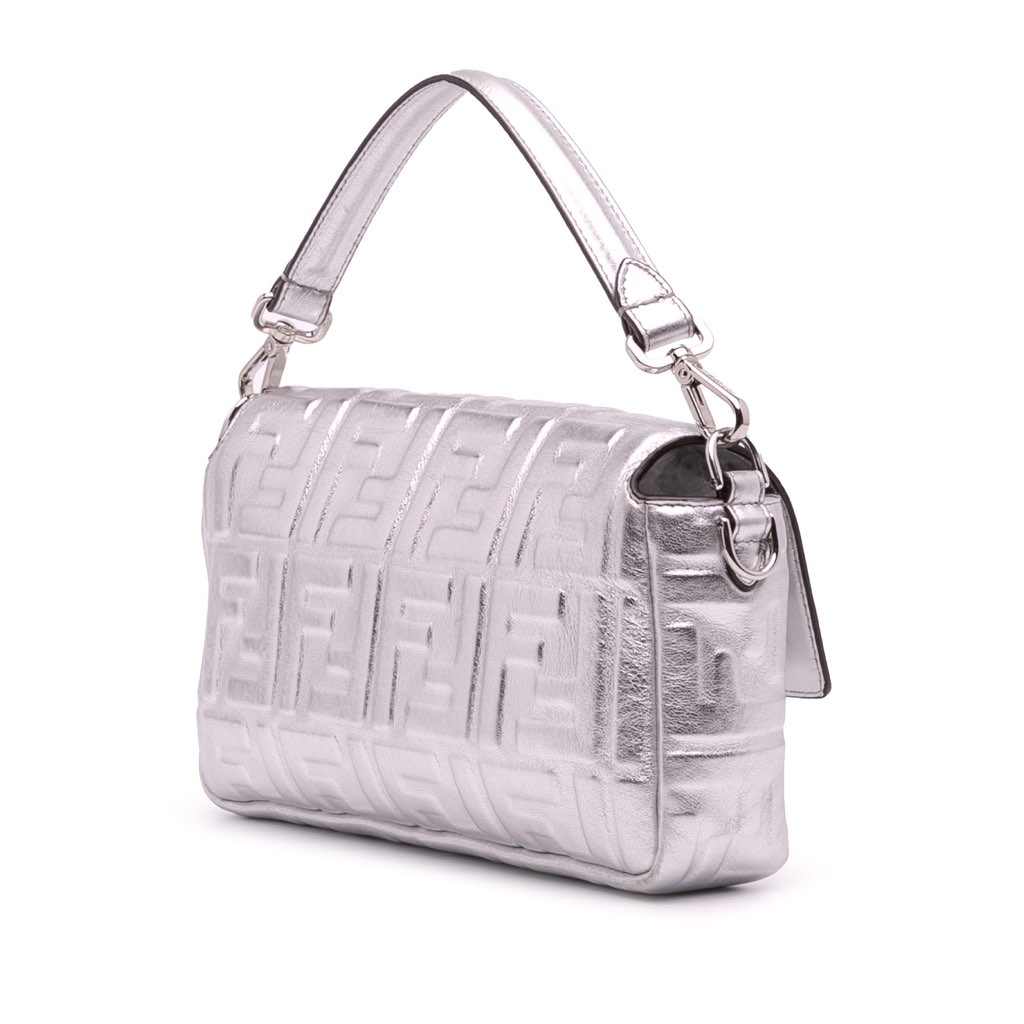 Fendi Zucca Embossed Leather Baguette Satchel - 2