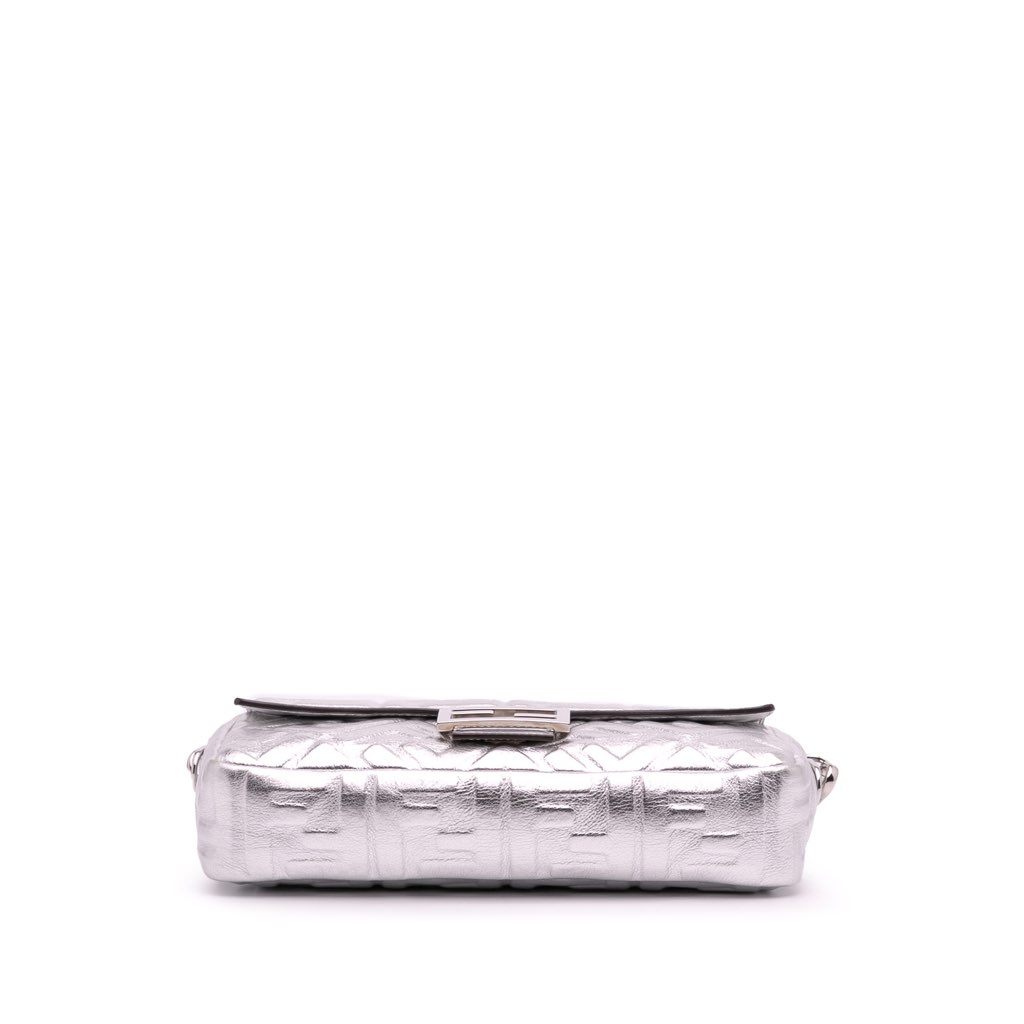 Fendi Zucca Embossed Leather Baguette Satchel - 3