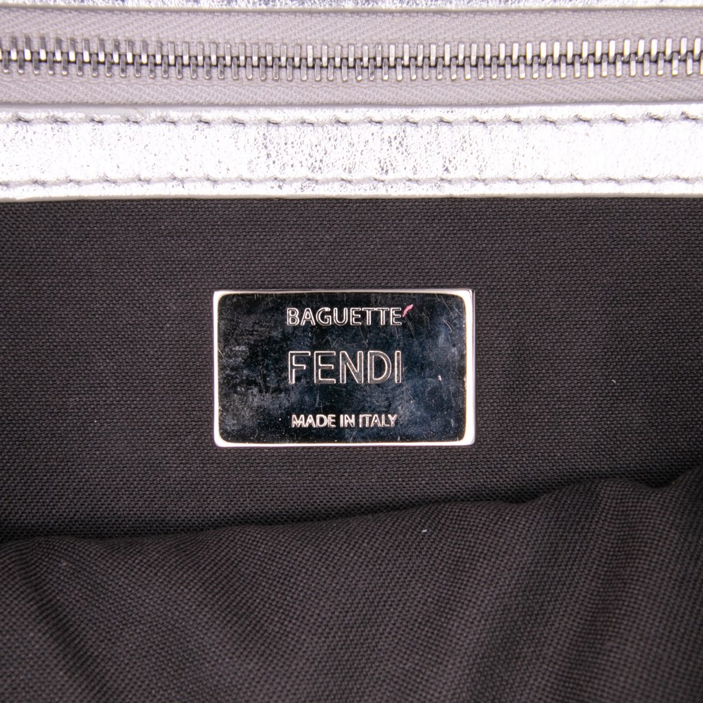 Fendi Zucca Embossed Leather Baguette Satchel - 5