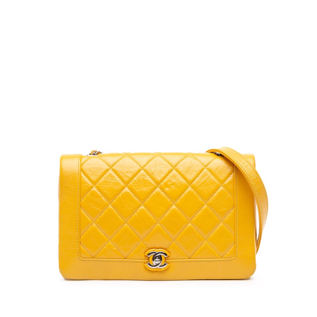 Chanel Crumpled Calfskin Bi Quilted Vintage Full Flap