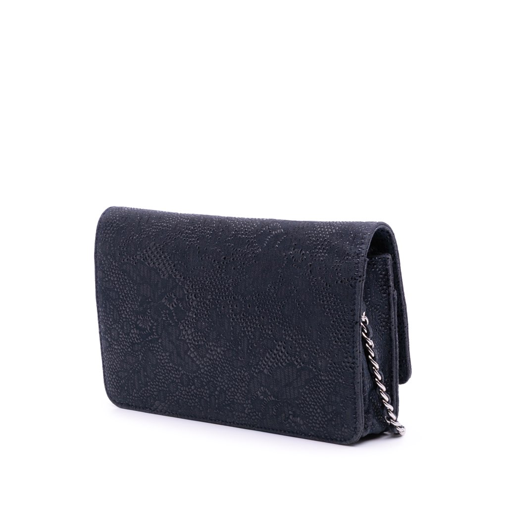 Chanel Lace Overlay Goatskin Wallet On Chain - 2