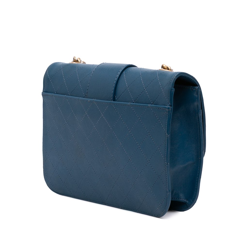 Chanel Large Quilted Sheepskin Front Chain Flap - Back view