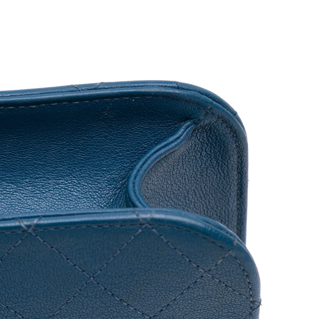 Chanel Large Quilted Sheepskin Front Chain Flap - Image 14