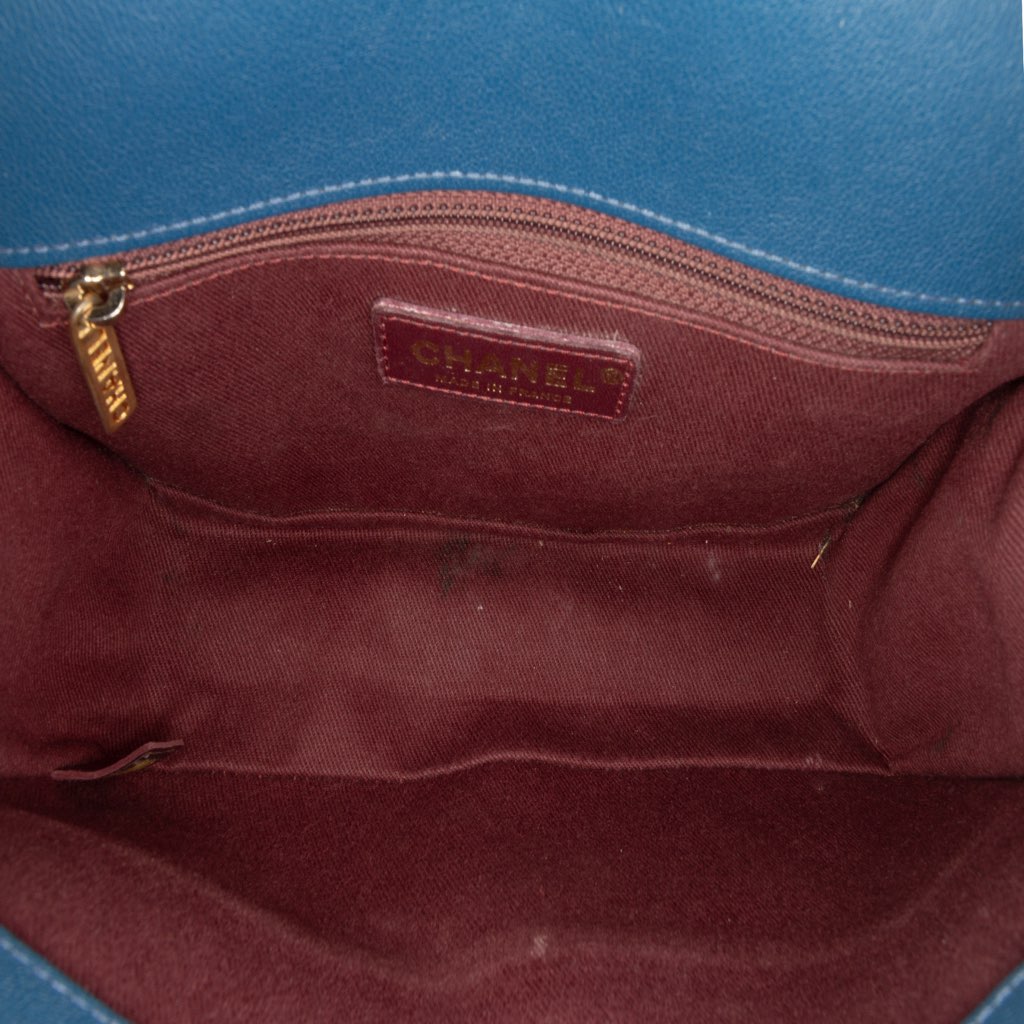 Chanel Large Quilted Sheepskin Front Chain Flap - 4