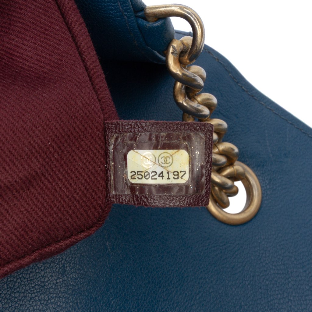 Chanel Large Quilted Sheepskin Front Chain Flap - Detail 1