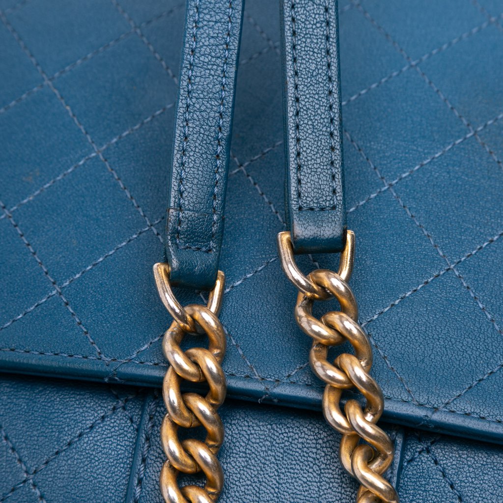 Chanel Large Quilted Sheepskin Front Chain Flap - Image 12