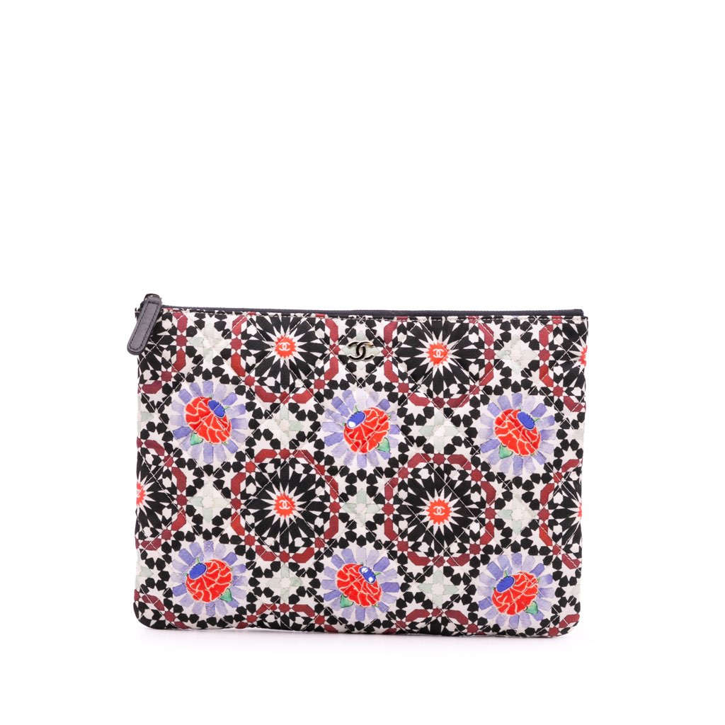 Chanel Paris Dubai Medium Printed Canvas Cosmetic Case