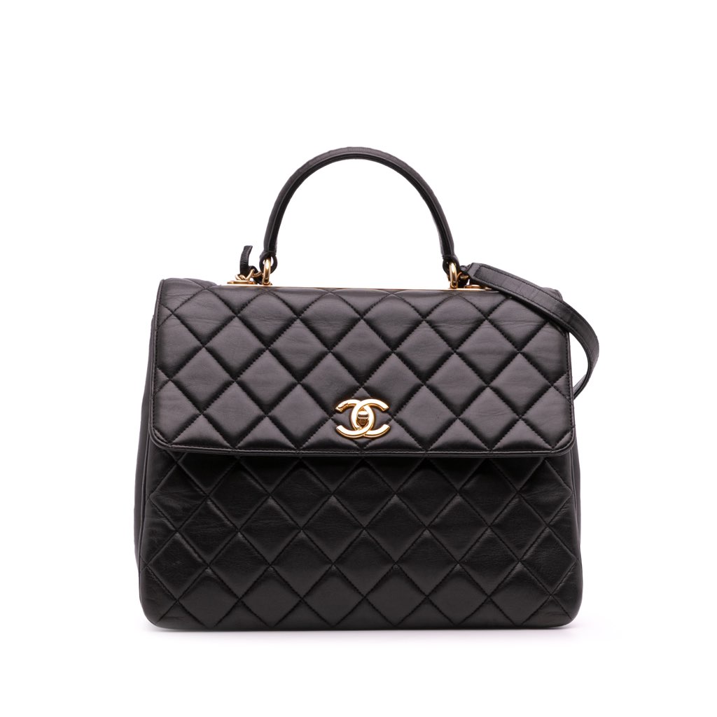 Chanel Large Lambskin Trendy CC Top Handle Flap