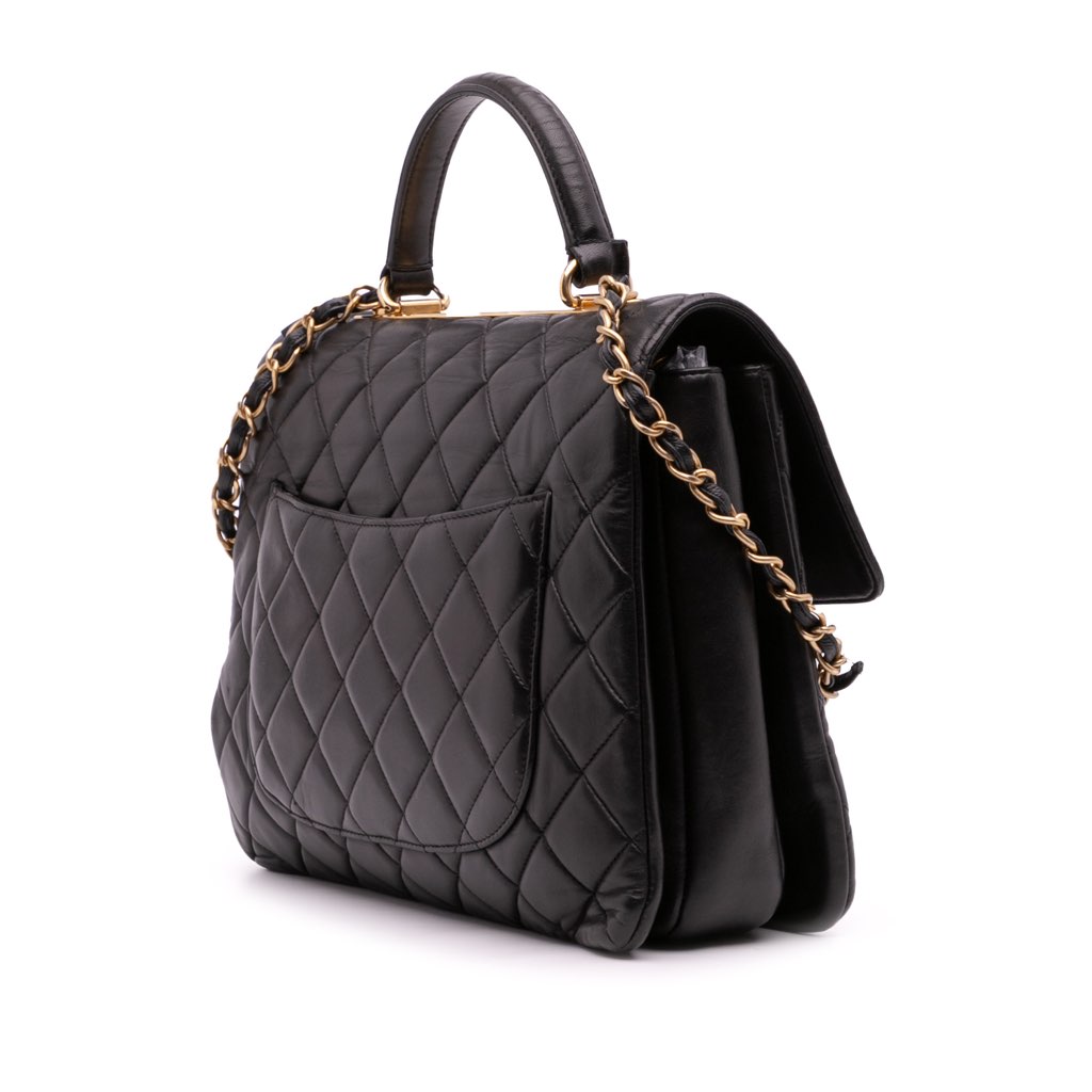 Chanel Large Lambskin Trendy CC Top Handle Flap - Back view
