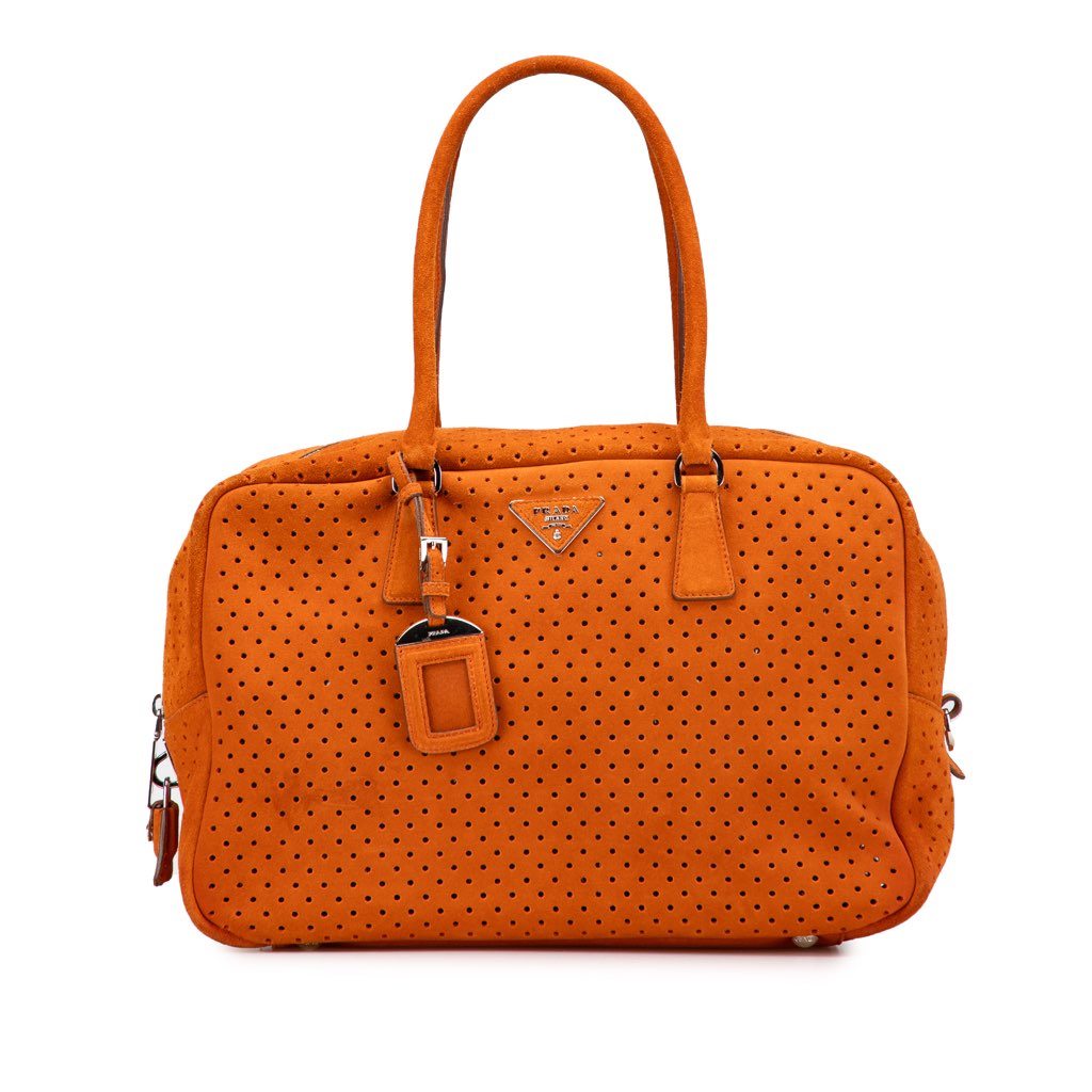 Prada Scamosciato Perforated Bauletto