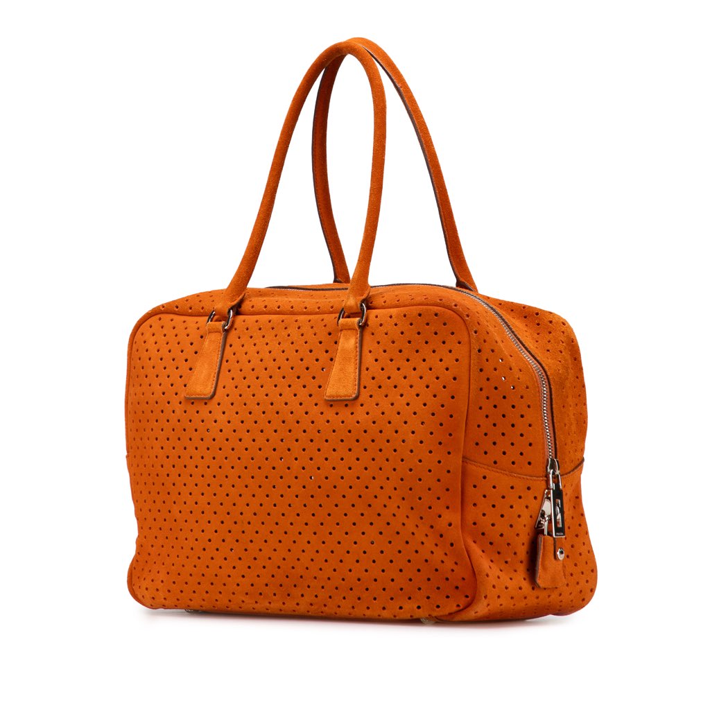 Prada Scamosciato Perforated Bauletto - Back view