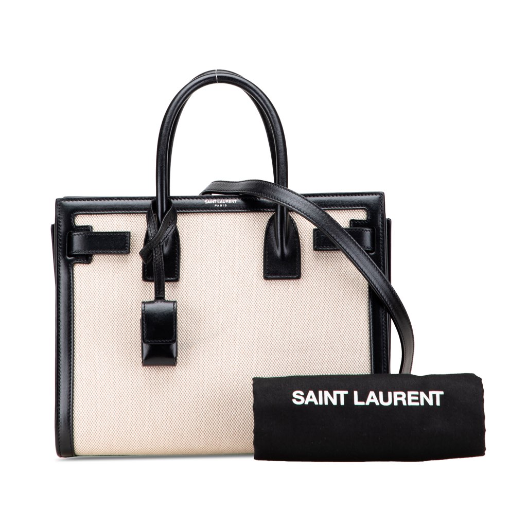 Saint Laurent Baby Canvas Sac De Jour Satchel - Image 12