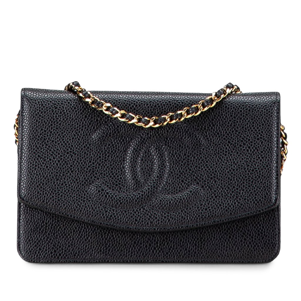 Chanel CC Caviar Wallet on Chain