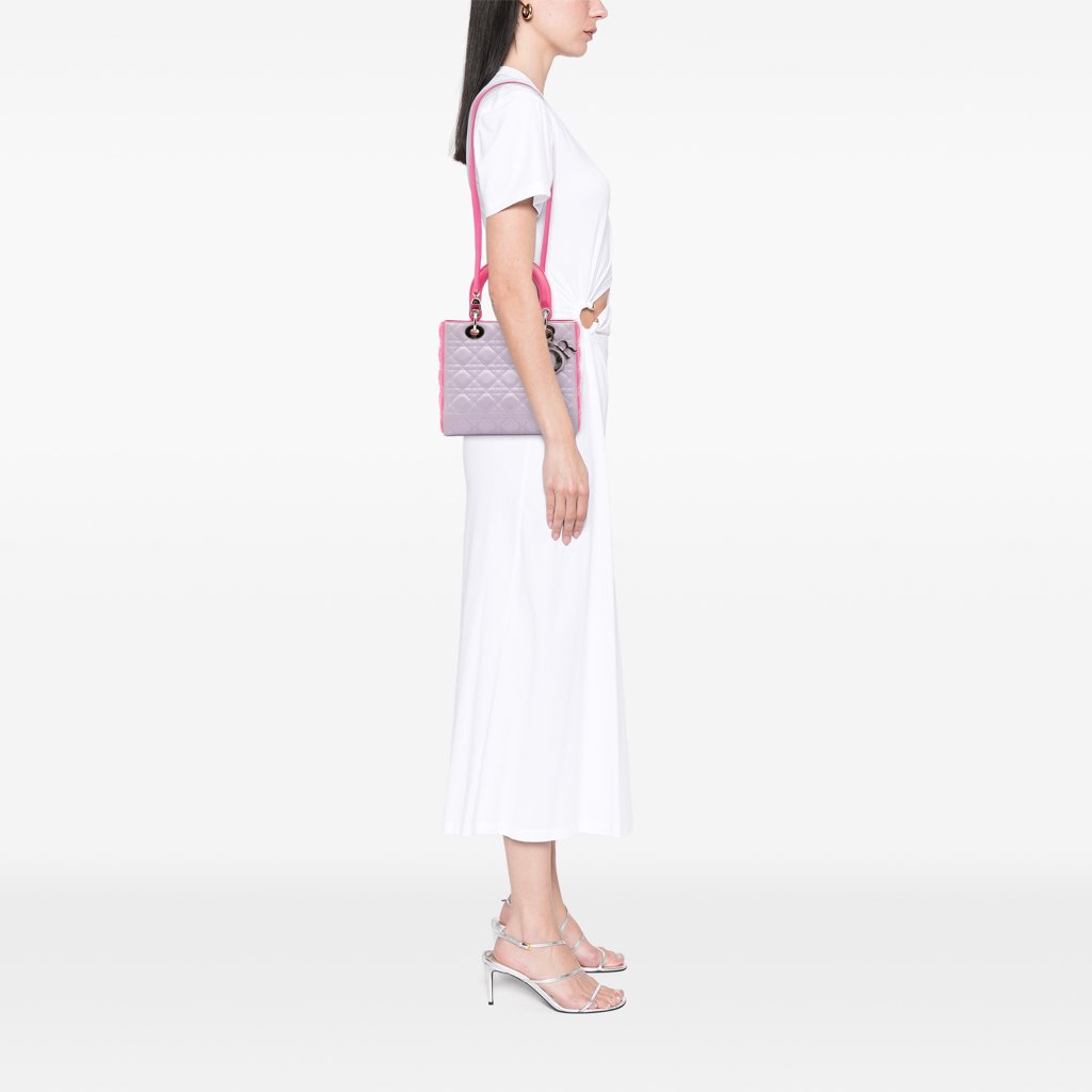 Dior Medium Bicolor Lambskin Cannage Lady Dior - Image 16