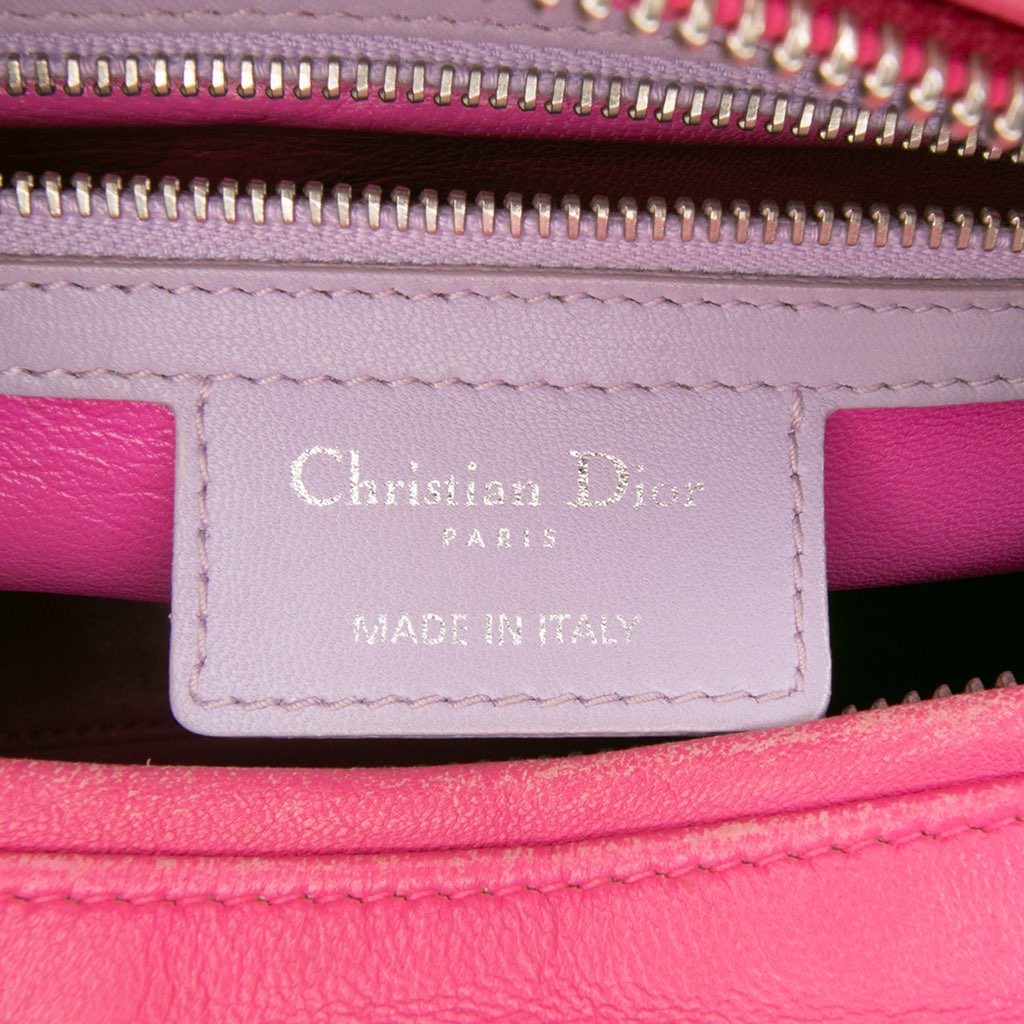 Dior Medium Bicolor Lambskin Cannage Lady Dior - Side view