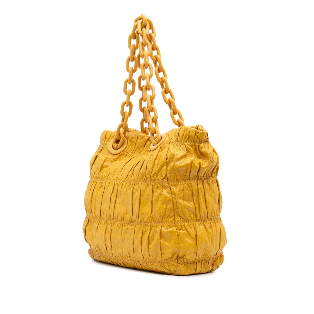 Prada Vernice Gaufre Chain Tote - Back view