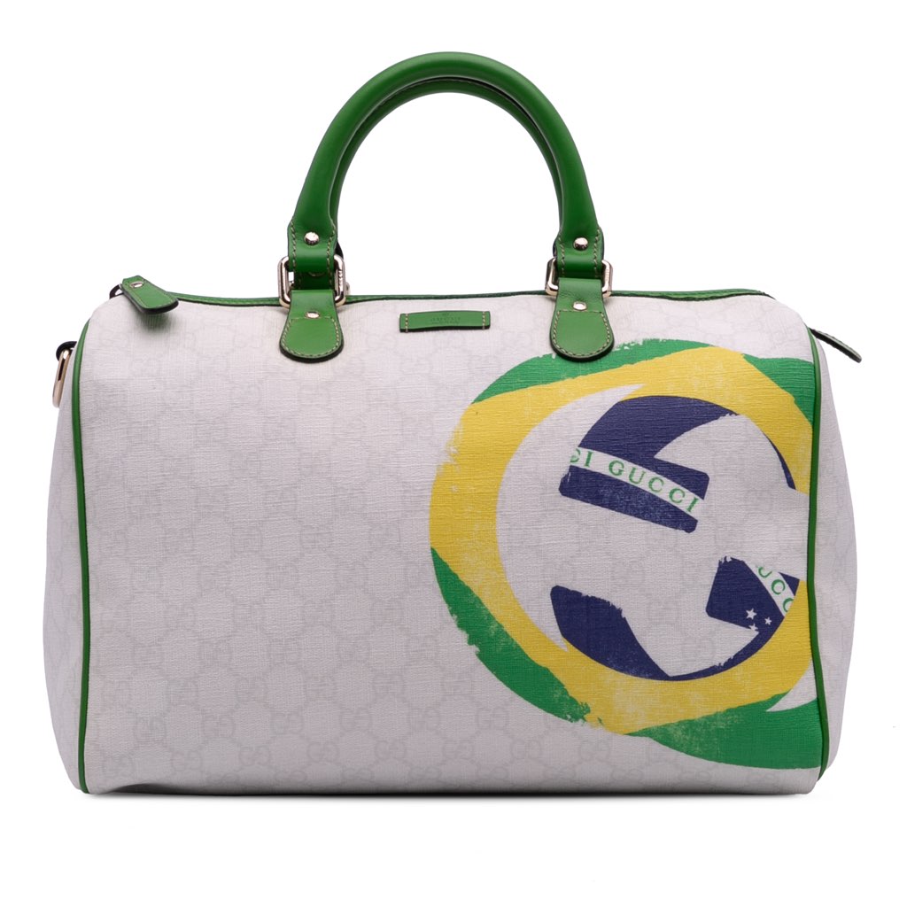 Gucci Medium GG Supreme Brazilian Flag Joy Boston Bag