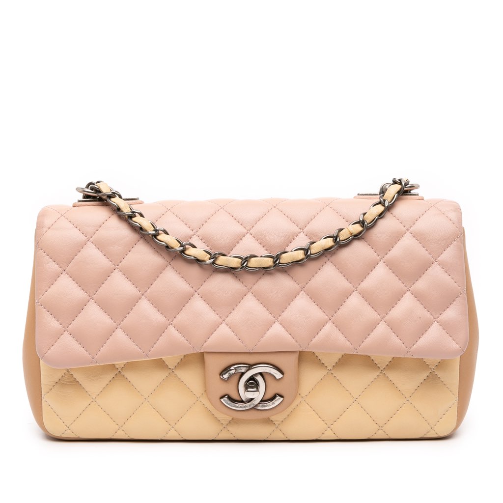 Chanel Medium Classic Tricolor Lambskin Single Flap