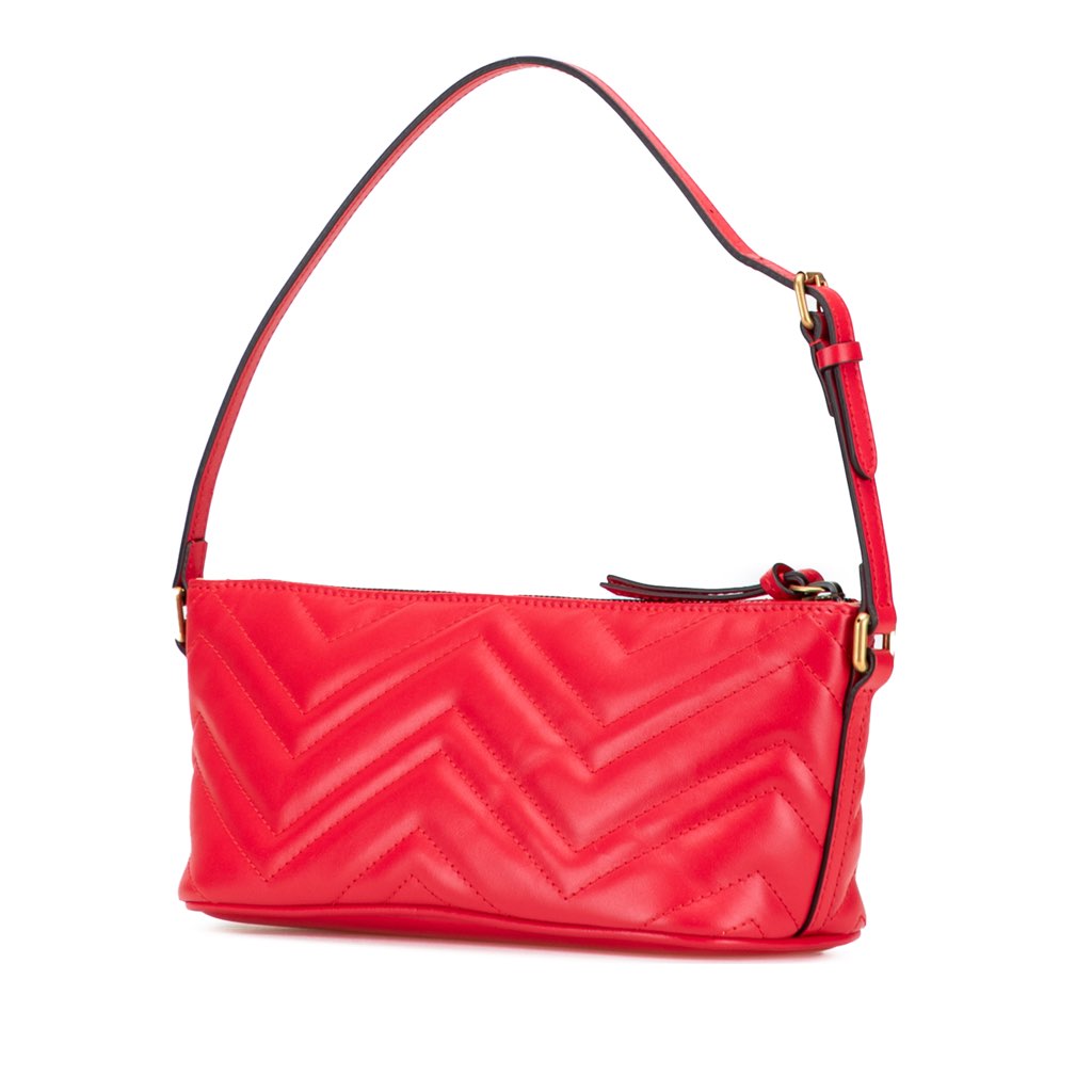 Gucci GG Marmont Matelasse Leather Shoulder Bag - Back view