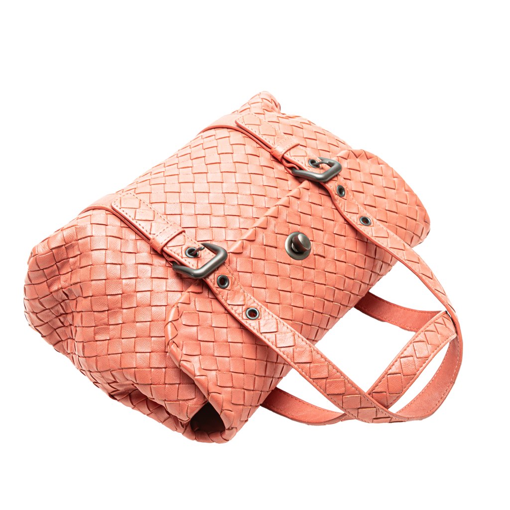 Bottega Veneta Leather Intrecciato Flap Satchel - Image 14