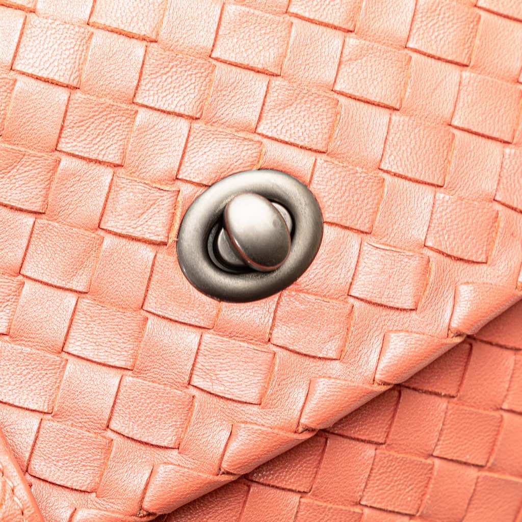 Bottega Veneta Leather Intrecciato Flap Satchel - Image 10