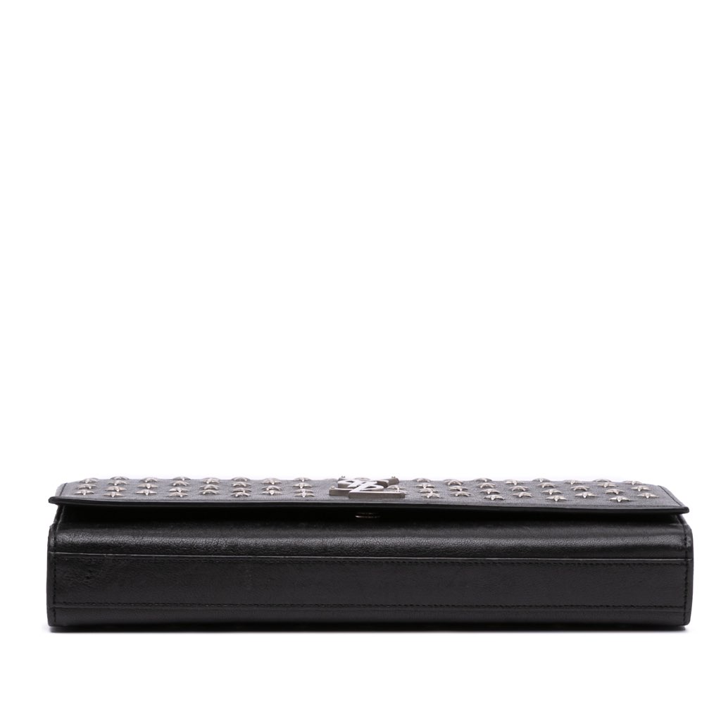 Saint Laurent Leather Star Studded Cassandre Clutch - 3