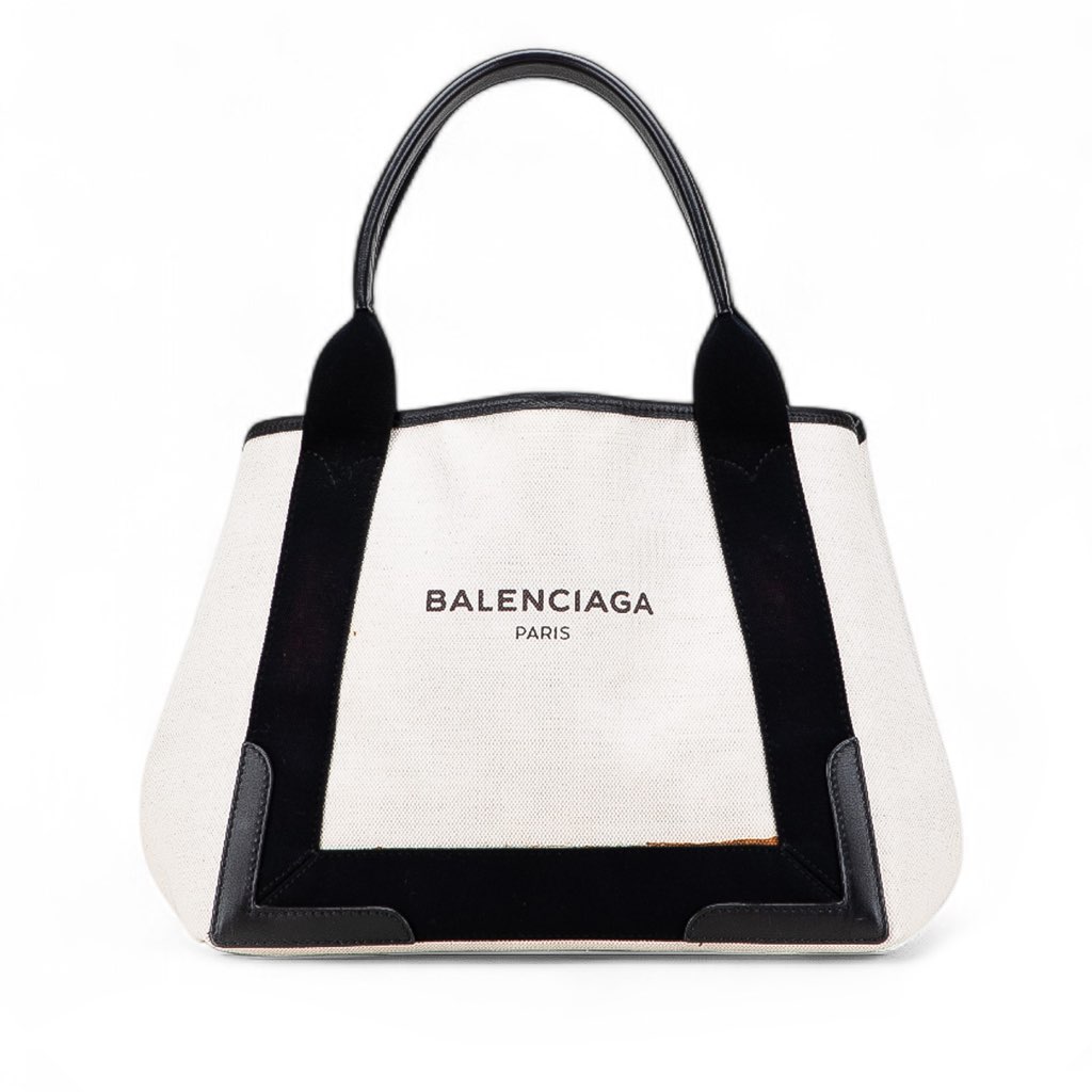Balenciaga Canvas Navy Cabas Tote S