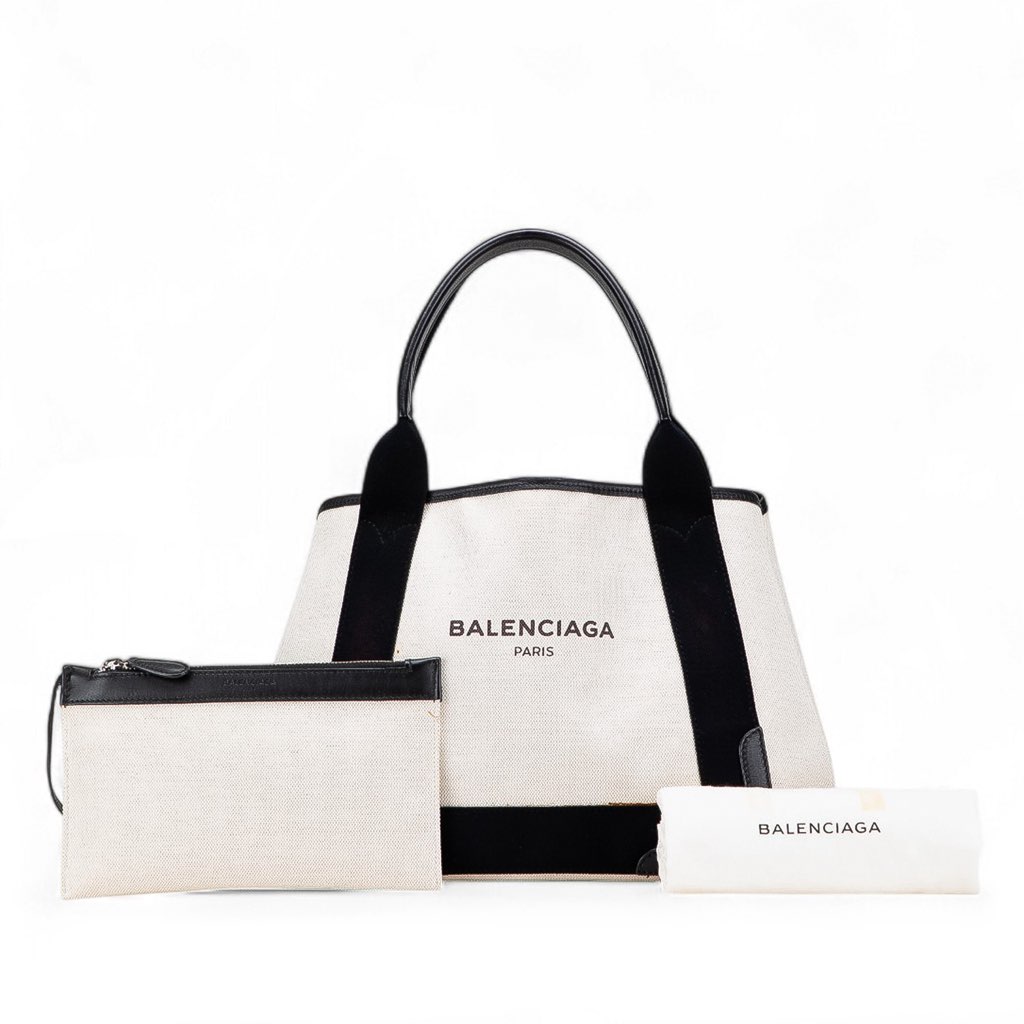 Balenciaga Canvas Navy Cabas Tote S - Image 13