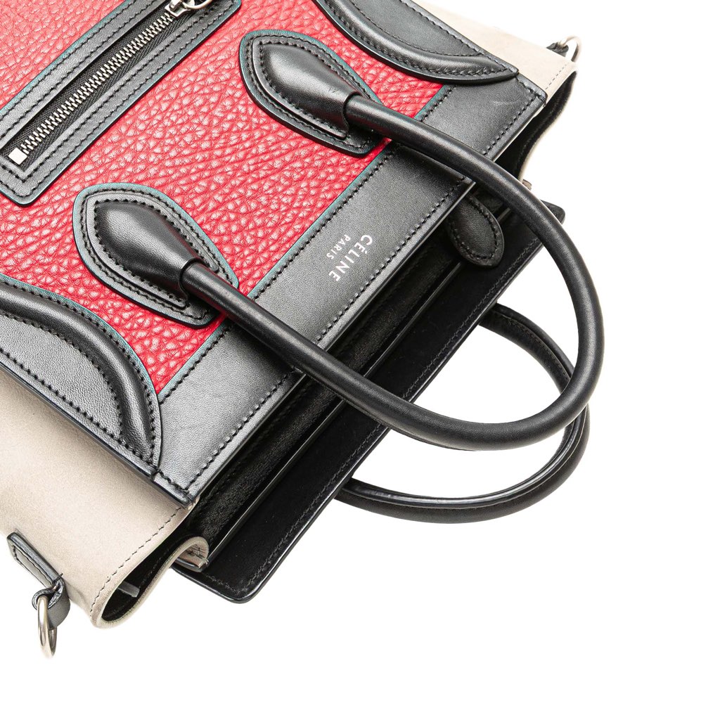 Celine Nano Tricolor Nubuck and Calfskin Luggage Tote - Image 14