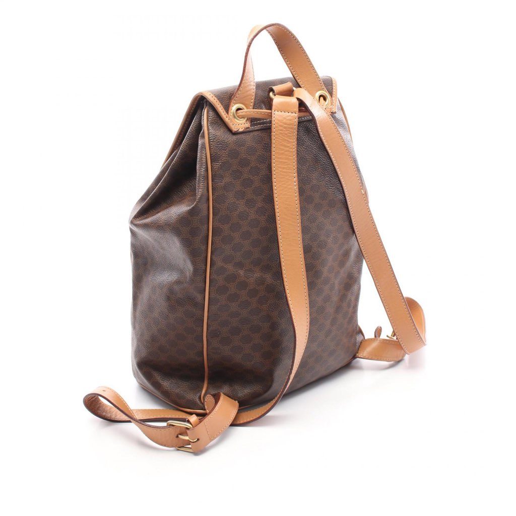 Celine Macadam Coated Canvas Backpack - Back view