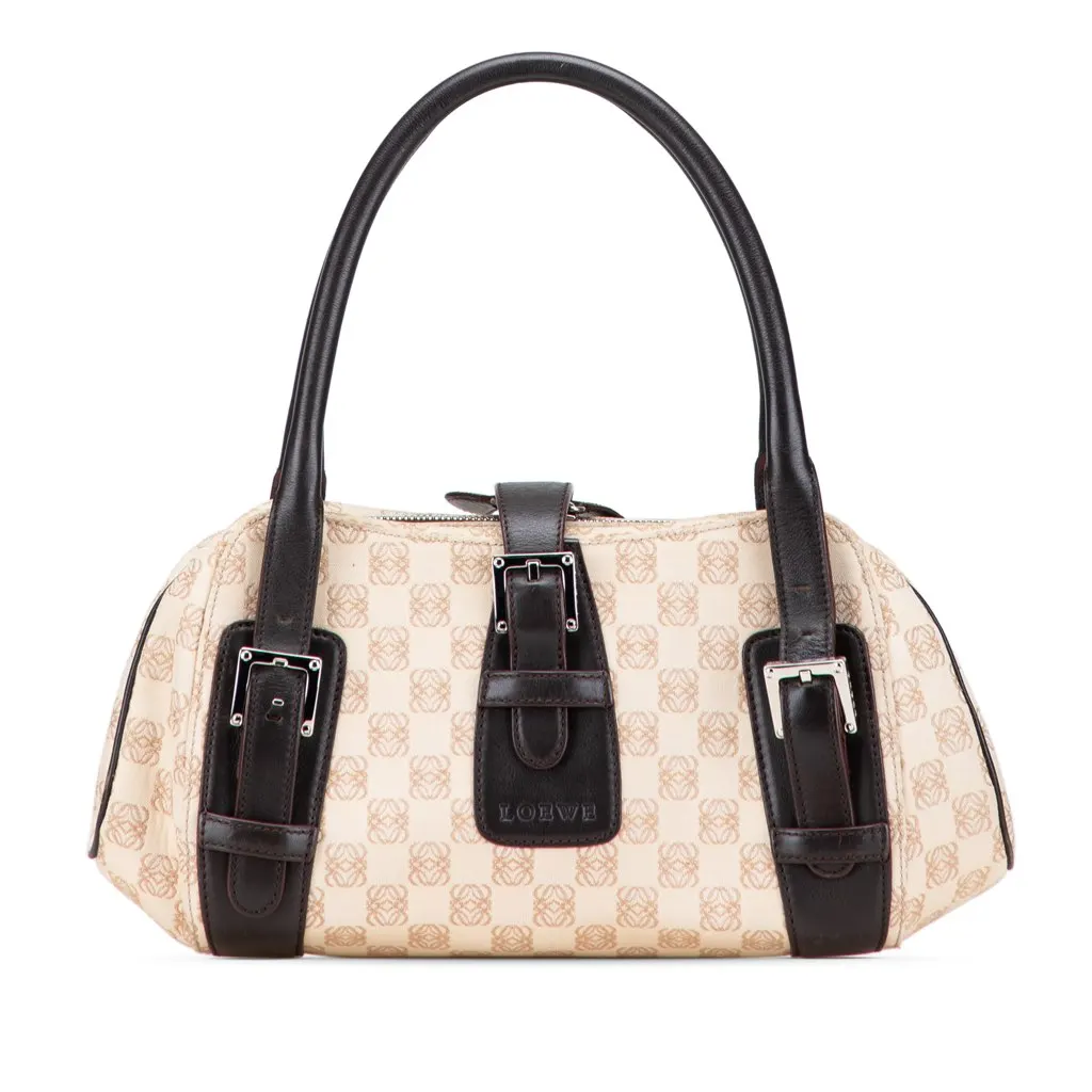 Loewe Anagram Canvas Senda Handbag Brown Canvas Good - Front View