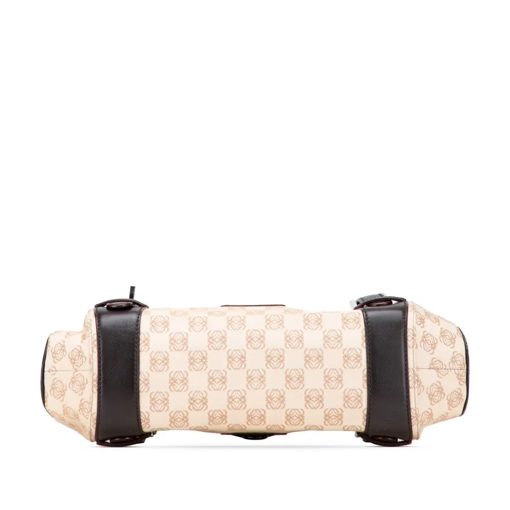 Loewe Anagram Canvas Senda Handbag Brown Canvas Good - Inside View