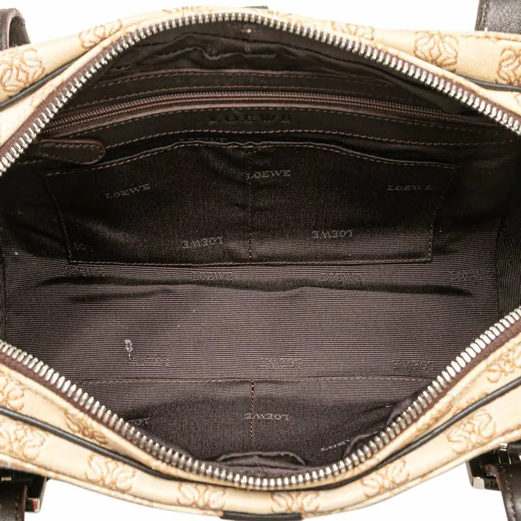 Loewe Anagram Canvas Senda Handbag Brown Canvas Good - Model View