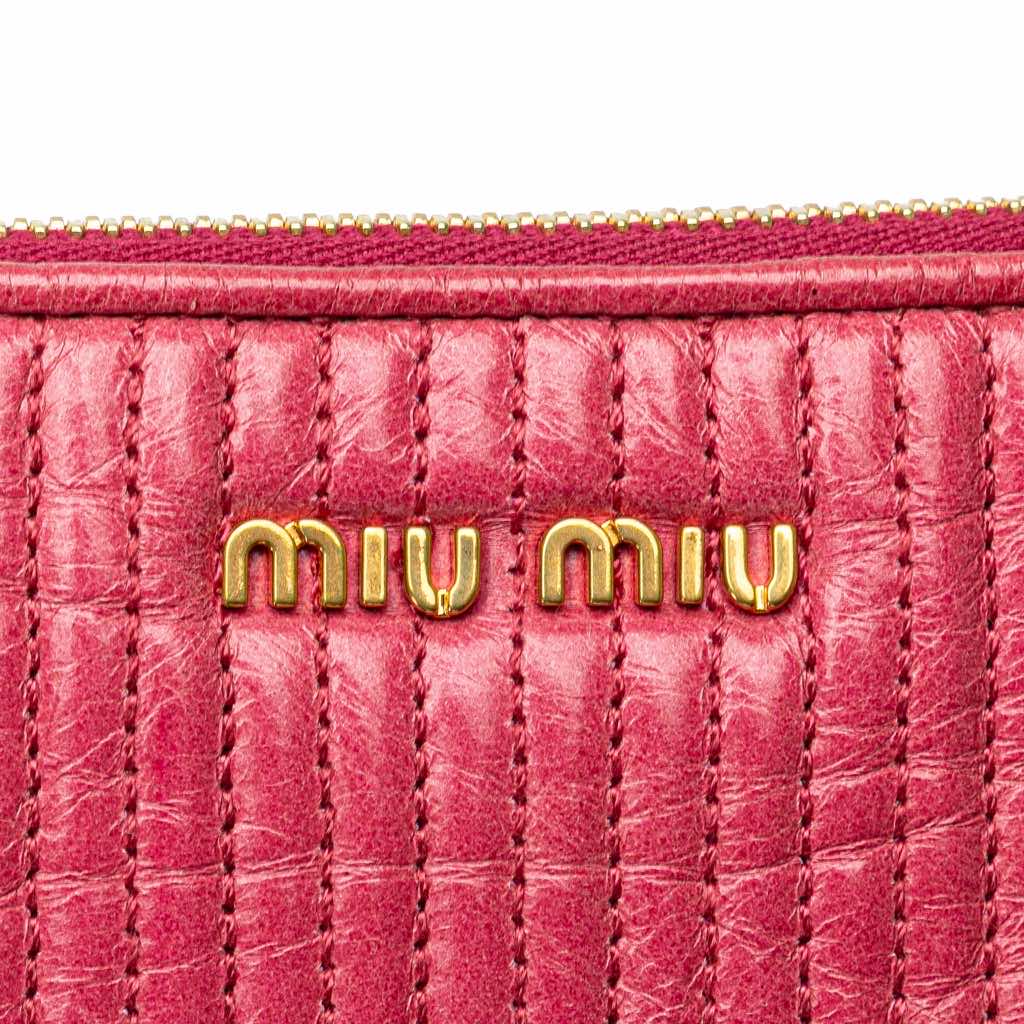 Miu Miu Matelasse Lambskin Leather Clutch - 5