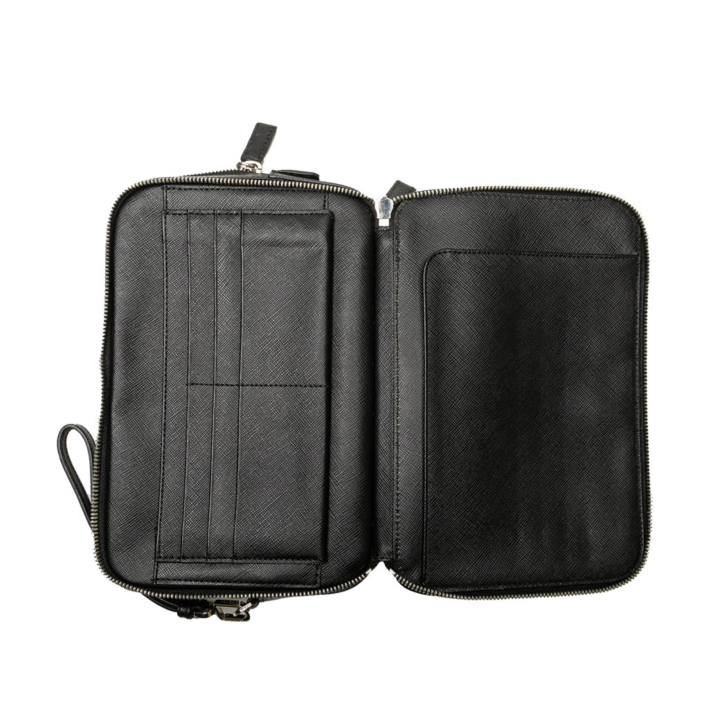 Prada Saffiano Portfolio Double Zip Clutch - 4